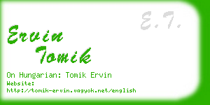 ervin tomik business card